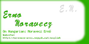 erno moravecz business card